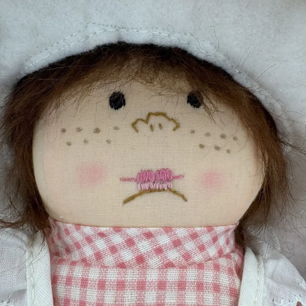 Vintage Prairie Rag Doll Cottagecore Farmhouse Decor Homemade Folk Art